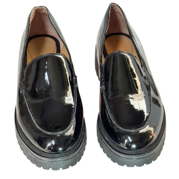 FRANCIO SARTO Static Women's Black Patent Leather Platform Loafers  Size 7.5 - Picture 2 of 11